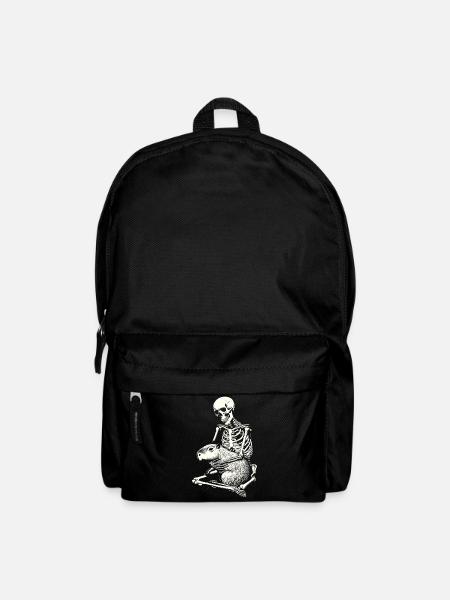 Skelett umarmt Capybara - Rucksack - Schwarz