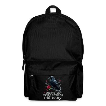 Black Raven with Roses and Skull - Backpack - black - Front
