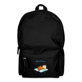 Croissant, Blau, Retro-Design - Rucksack - Schwarz - Vorne