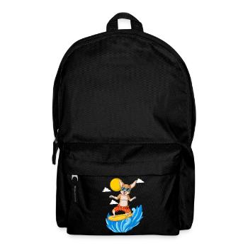 Cute Chihuahua Surfing Funny Dog Summer - Backpack - black - Front