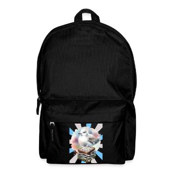 Fisch und Möwe Sandwich Illustration - Rucksack - Schwarz - Vorne