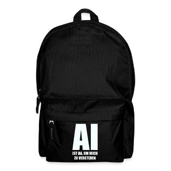 KI ist da, um mich zu verstehen - in weiß - Rucksack - Schwarz - Vorne