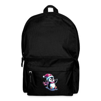 Pinguin Weihnachten Skifahren laufen Pinguine - Rucksack - Schwarz - Vorne