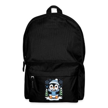 Süßer Winter Pinguin Mit Kakao Und Schneeflocken - Rucksack - Schwarz - Vorne