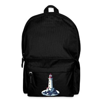 Leuchtturm auf felsiger Küste - Rucksack - Schwarz - Vorne