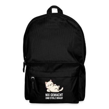 Cat motif with a confident saying - Backpack - black - Front