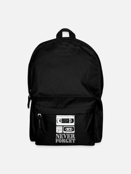 Vintage Cassette Tape Never Forget Design - Rucksack - Schwarz