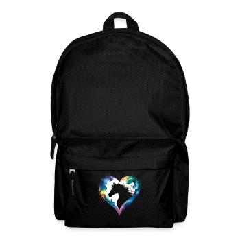 Cœur créatif avec silhouette de tête de cheval - Sac à dos - noir - Devant
