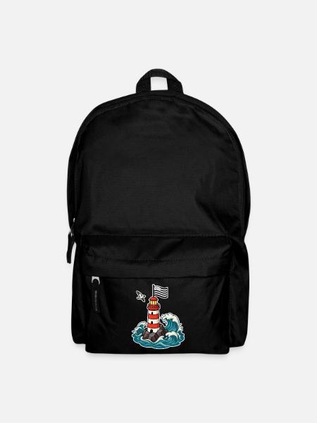 Bretagne Phare Breton Gwenn ha Du Fierté Bretonne - Rucksack - Schwarz