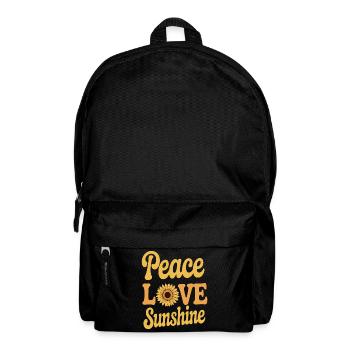 Sonnenblume - peace & love - Rucksack - Schwarz - Vorne