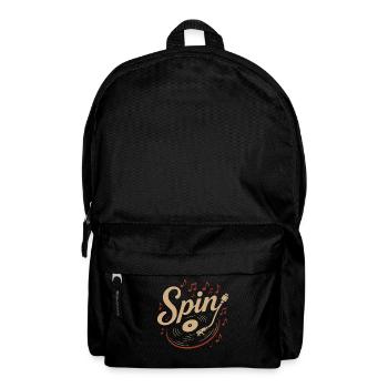 Drehen Sie Vinyl-Schallplatte Musikliebhaber Retro-Vibe - Rucksack - Schwarz - Vorne