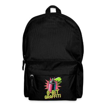 8-bit Graffiti Pop Culture Rétro Jeu vidéo - Sac à dos - noir - Devant