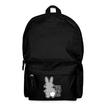 Vilain lapin de dessin animé – Embrasse-moi les bottes - Sac à dos - noir - Devant