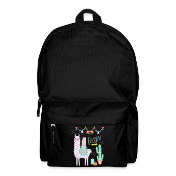 Lama Fiesta süßes rosa Llama mit Herzbrille - Rucksack - Schwarz - Vorne
