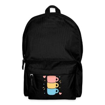 Süße Kaffeetasse Stack Pastel Hearts Love - Rucksack - Schwarz - Vorne
