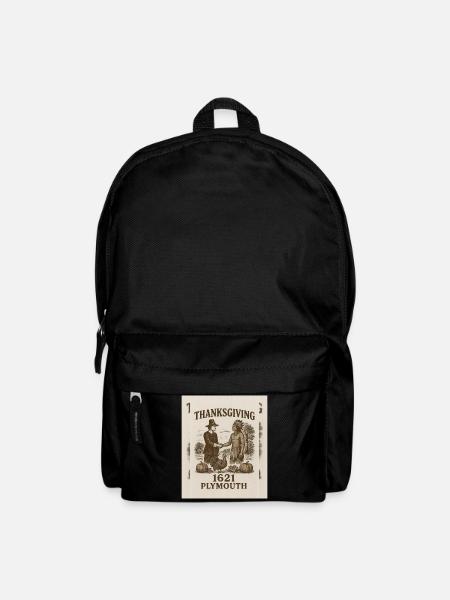 Thanksgiving 1621 Plymouth Vintage Design - Backpack - black