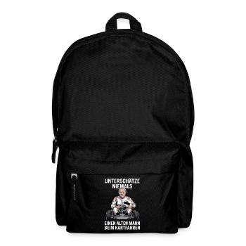 Never underestimate an old man karting - Backpack - black - Front