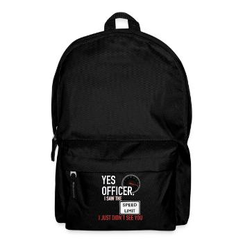 Ja Officer Lustige Geschwindigkeitsüberschreitung T-Shirt - Rucksack - Schwarz - Vorne