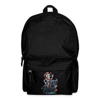 Skeleton Cowboy Rodeo on Wildebeest - Backpack - black - Front
