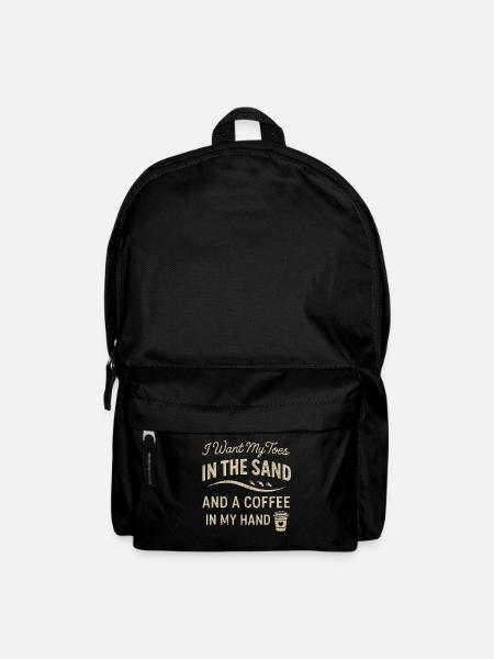 Ich will meine Zehen im Sand und einen Kaffee in m - Rucksack - Schwarz