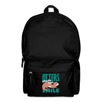 Sea Otter Cartoon Make Me Smile - Backpack - black - Front