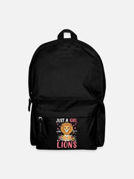 Nur ein Mädchen liebt Löwen - Rucksack - Schwarz