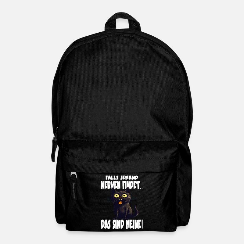 Lustige Schwarze Katze - Rucksack - Schwarz