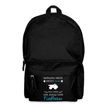 Civil Engineering Civil Engineering Road Construction Excavator Driver Excavation - Backpack - black - Front