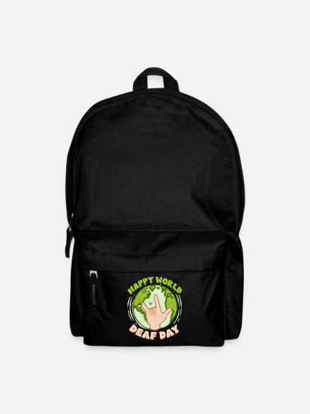 ASL Sign Language Interpreter World Deaf Day - Backpack - black
