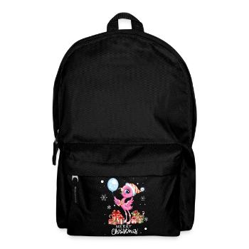 Flamingo zu Weihnachten. Weihnachtsgeschenk - Rucksack - Schwarz - Vorne