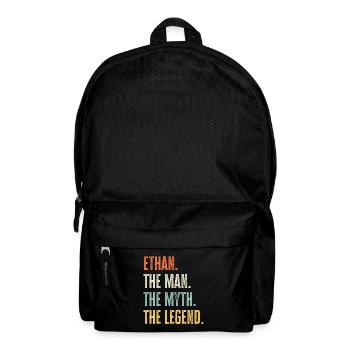 Ethan Man Myth Legend Retro Design Geschenk Name - Rucksack - Schwarz - Vorne