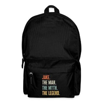 Jake Man Myth Legend Retro Design Geschenk Name - Rucksack - Schwarz - Vorne