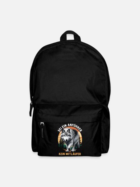 Wolf Spirit SEI EIN ANFÜHRER KEIN MITLÄUFER Lustig - Rucksack - Schwarz