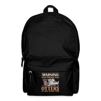 Warnung Person Tlaks Sea Otter Cartoon - Rucksack - Schwarz - Vorne