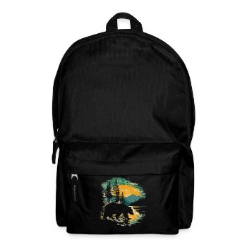 Retro Outdoor Wilderness Bärenbäume - Rucksack - Schwarz - Vorne
