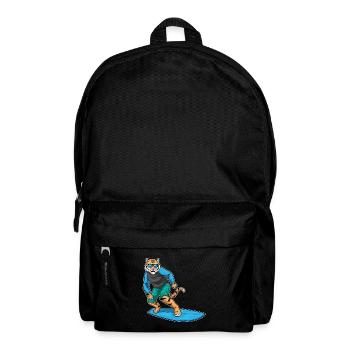 Tiger Surfing Surfboard Summer - Backpack - black - Front