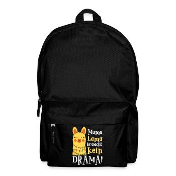 Schwangerschaft MAMA LAMA BRAUCHT KEIN DRAMA - Rucksack - Schwarz - Vorne