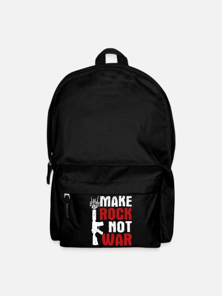 Make Rock Not War Music Guitar Rock Band - Rucksack - Schwarz