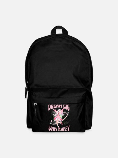 Dream big stay happy - positive Vibes Anime Shirt - Backpack - black