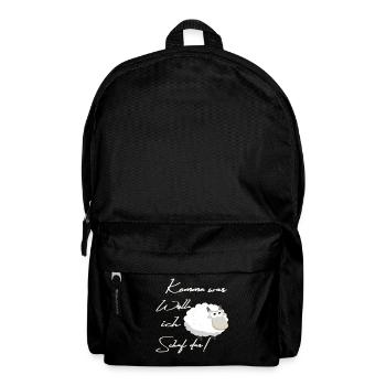 Kuscheliges Schaf Cartoon Spruch - Rucksack - Schwarz - Vorne
