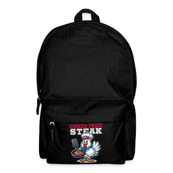 Poulet Frit Steak Cartoon - Sac à dos - noir - Devant
