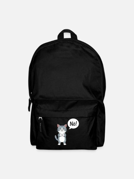 Nö! Lustige Katze Mit Spruch - Rucksack - Schwarz