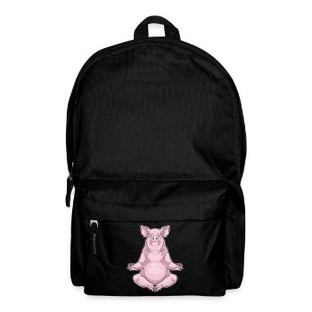 Schwein Yoga Fitness Meditation - Rucksack - Schwarz - Vorne