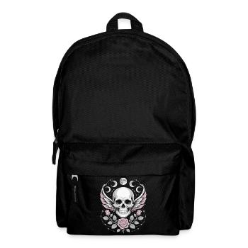 Gothic Skull with Moon Phases and Roses Design - Backpack - black - Front