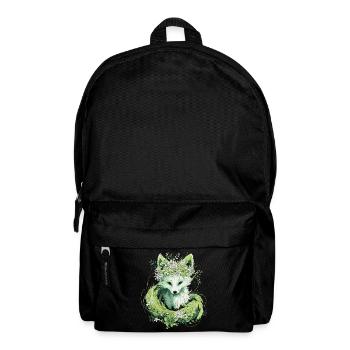 Kitsune Fuchs Boho Blumen Natur - Rucksack - Schwarz - Vorne