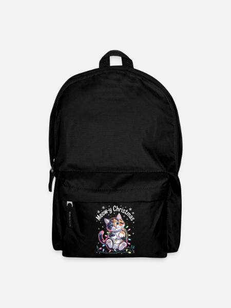 Meow-y Christmas Niedliche Weihnachtskatze - Rucksack - Schwarz