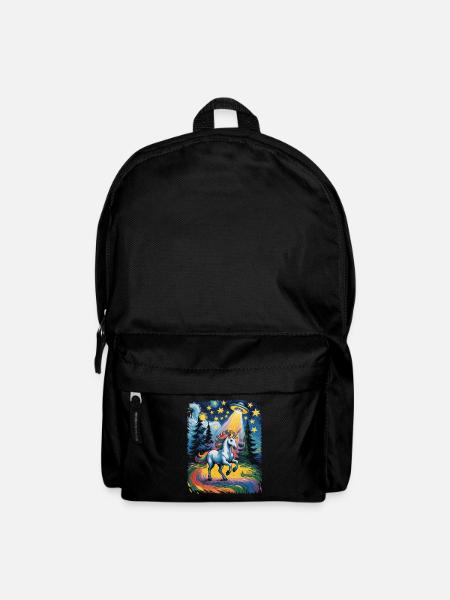 Licorne lumineuse dans un élan étoilé - Sac à dos - noir