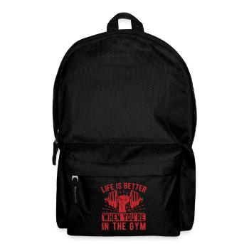 Fitness Motivation Bodybuilder Life Is Better Gym - Rucksack - Schwarz - Vorne