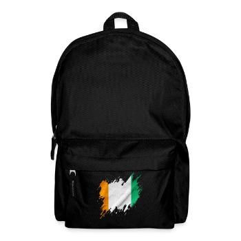 Ivory Coast flag in torn style - Backpack - black - Front