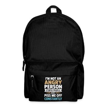 I'm not an angry person funny saying - Backpack - black - Front